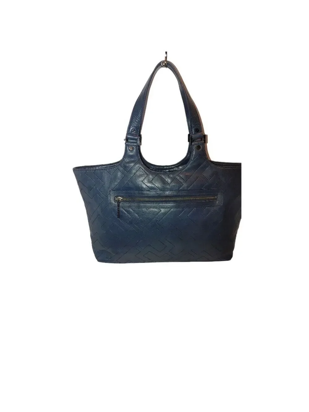 Tory Burch T Monogram Quilted Leather Bag in Blue Slate